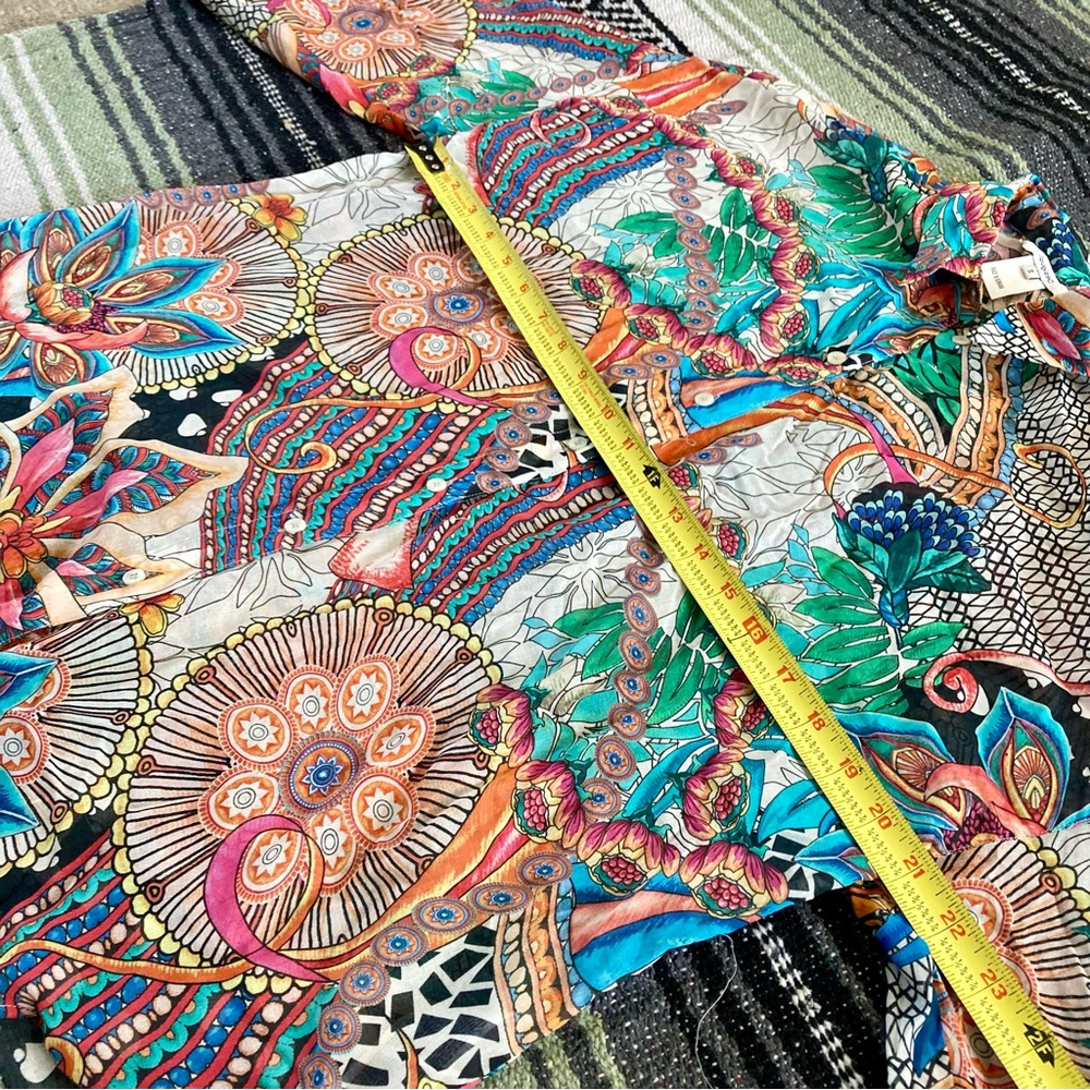 Desigual Abstract Button Down Abstract Floral Pri… - image 4